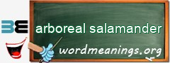 WordMeaning blackboard for arboreal salamander